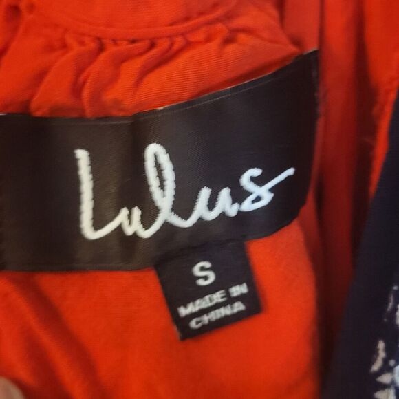 Lulus La Vie en Roses Navy Blue and Red Floral Print Dress Womens S Mixed Prints - Picture 9 of 13